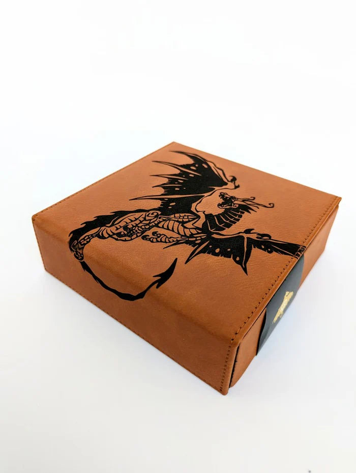 Spawn of Tiamat | Vegan Leather Dice Box - Chestnut