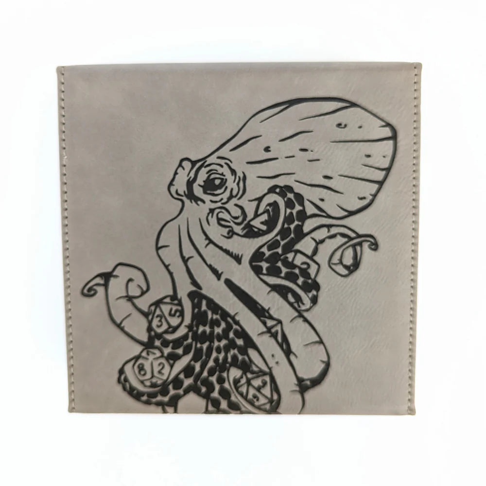 Kraken of Holding | Vegan Leather Dice Box - Grey