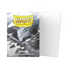Snow Matte Dual Dragon Shield Sleeves 100c
